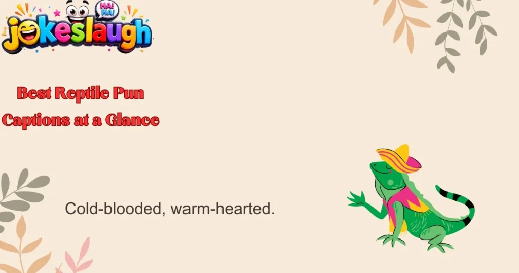 Best Reptile Pun Captions at a Glance